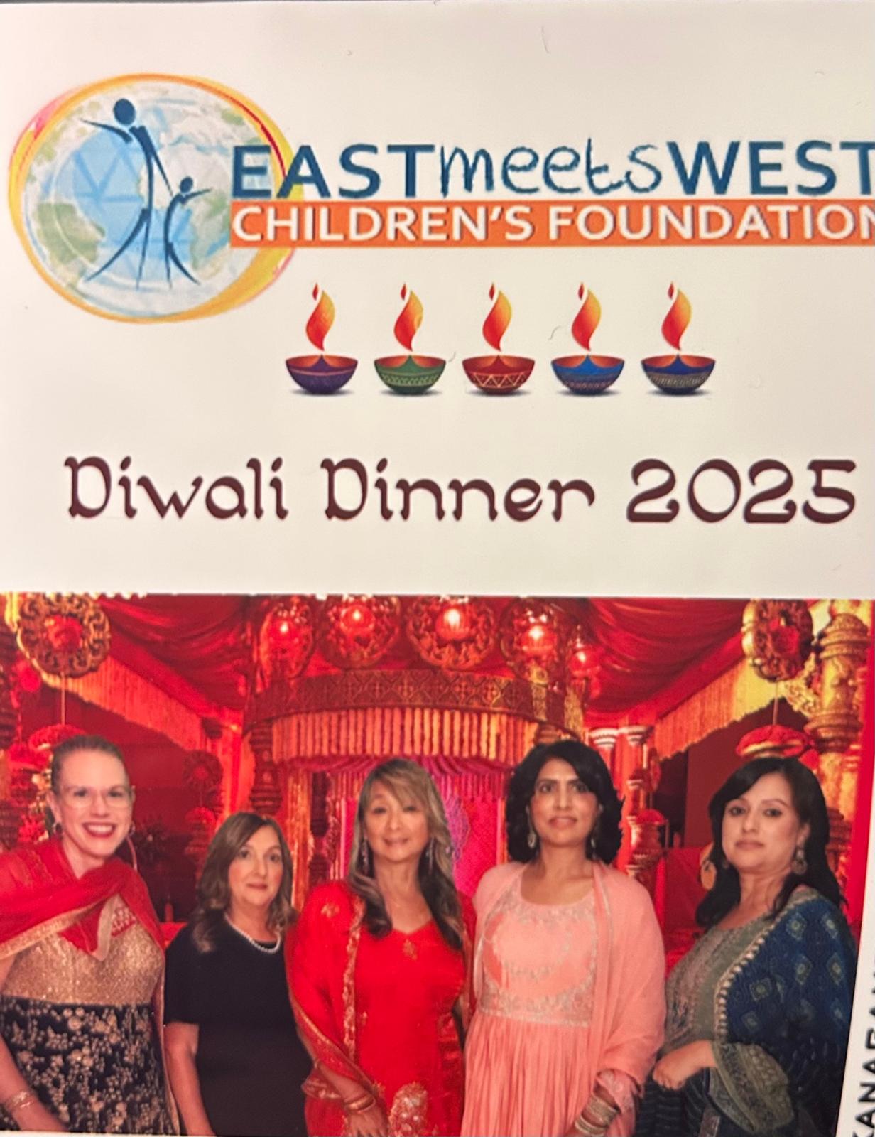 Teresa May at the East Meets West Children's Foundation Diwali Dinner fundraiser in 2025.